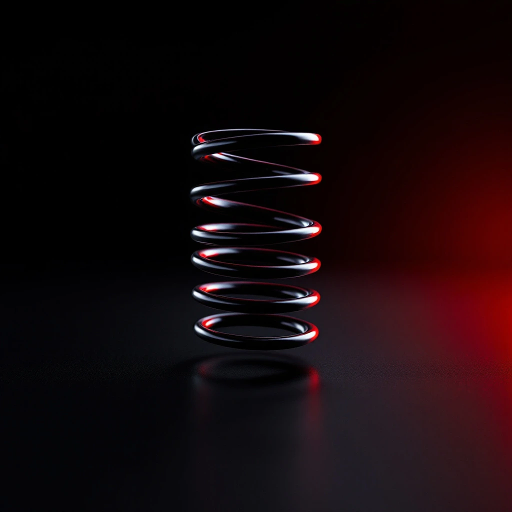 Close-up of a garage door torsion spring